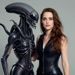 beautiful young winona ryder from alien with xenomorph by h.r. giger, detailed, proportional, trending on art station, 4k