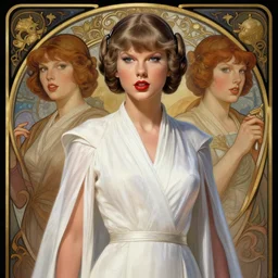 Taylor Swift as Princess Leia in Star Wars, intricate, elegant, highly detailed, centered, digital painting, artstation, concept art, smooth, sharp focus, illustration, art by artgerm and donato giancola and alphonse mucha