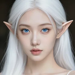 a beautiful portrait, gorgeous perfect sexy fantasy elf. professionally retouched, soft lighting, hyper realistic, gorgeous smooth face, perfect beautiful blue eyes, beautiful long white hair, small cute pointy ears, wide angle, sharp focus on the eyes, 8 k high definition, insanely detailed, intricate, elegant, art by artgerm and wlop