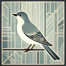 a mot mot bird in an art deco style