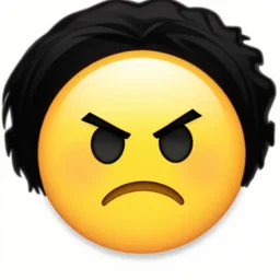 a angry marshmallow emoji, afro samurai anime style