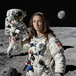 the first landing on the moon, paited by botticelli