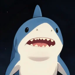 a shark with the face of markiplier