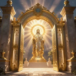The gate to the eternal kingdom of God, fantasy, digital art, HD, detailed.