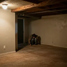 a real estate home interior photo. there is an intruder in the basement