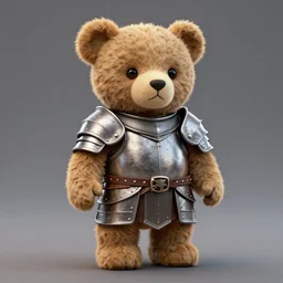 3 d render, octane, redshift, fur, teddy bear wearing medieval knight armor, cgsociery, featured in artstation