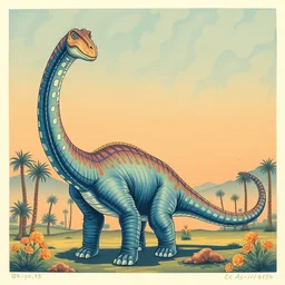 a beautiful painting diplodocus, by ukiyo - e award - winning art color screen printing
