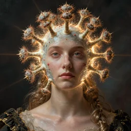 ultra hd art photo portrait of person infected with baroque mandelbulb