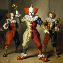 war of the clowns. art by gaston bussiere.