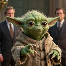 a green danny devito!! with ( yoda ) ears greg rutkowski and jason chan highly detailed, cinematic lighting, octane render, unreal engine lumen, very coherent. cinematic, hyper realism, high detail, octane render, 8 k