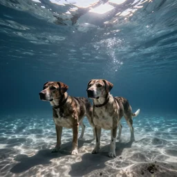 underwater dogs, photograph