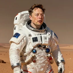 portrait of elon musk in a space suit on mars, expressive pose, futuristic, highly detailed, digital painting, artstation, concept art, smooth, sharp focus, by gil elvgren