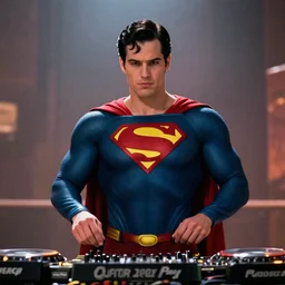 film still of DJ Goldie as Superman in The Justice League, 8k,