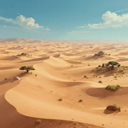 “ a mystical land far away from civilisation looking over a desert landscape, digital art”