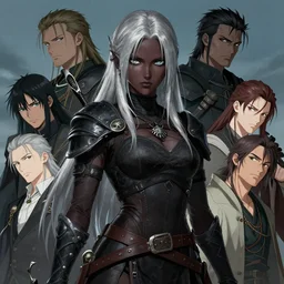 An anime portrait of Ssunbiki as a silver-haired huntress with very dark skin from Skyrim, by Stanley Artgerm Lau, WLOP, Rossdraws, James Jean, Andrei Riabovitchev, Marc Simonetti, and Sakimichan, trending on artstation
