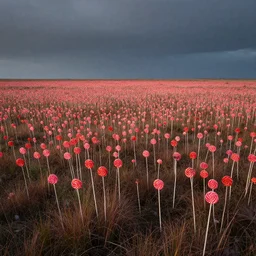 beautiful landscape of desolate lollipop swamps, trending on artstation, octane, moody lighting, vibrant colors, ultrarealism