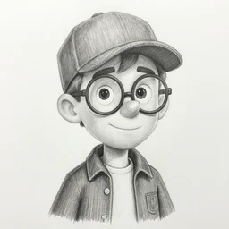 detailed pencil sketch of steve urkel