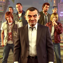 highly detailed portrait, mr. bean in gta v, stephen bliss, unreal engine, fantasy art by greg rutkowski, loish, rhads, ferdinand knab, makoto shinkai and lois van baarle, ilya kuvshinov, rossdraws, tom bagshaw, global illumination, radiant light, detailed and intricate environment