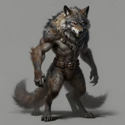 a detailed full body portrait of a werewolf, by greg rutkowski and justin gerard, digital art, monstrous, realistic painting, very detailed, fantasy, dnd, character design, trending on artstation
