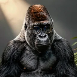 gorilla with glasses, alan davis style,