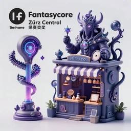 fantasycore, eldritch, psychic, elemental masterpiece 8k resolution Behance HD scrollwork magic conduits zBrush Central contest winner, cel-shaded sorcerer's convenience store pastiche by Dan Witz