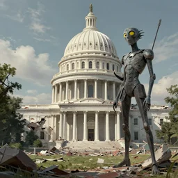 destroyed washington, wlop, artgerm, artstation, highly detailed masterpiece, high detail, trending on artstation, cgsociety