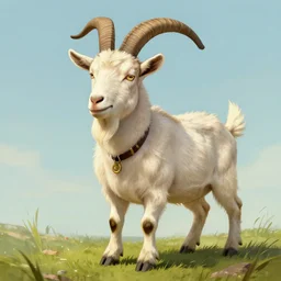 goatified george s patton as a goat, fantasy concept art