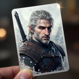 card b in the witcher, splash art, movie still, detailed face, cinematic lighting, ray tracing, octane render, long lens, shallow depth of field, bokeh, anamorphic lens flare, 8 k, hyper detailed, 3 5 mm film grain