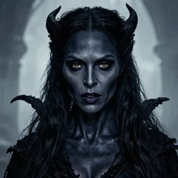 head and shoulders portrait of an evil, black - skinned night hag portrayed by gal gadot, d & d, fantasy, luis royo, magali villeneuve, donato giancola, wlop, krenz cushart
