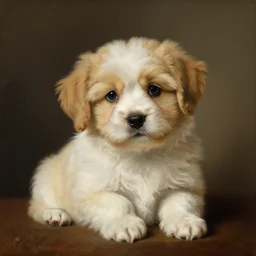 baroque rococo painting The Adorable Dog portrait Greg Hildebrandt high detail cute puppy