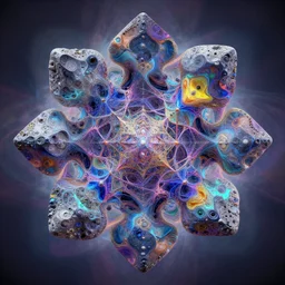 reflexion cyberpunk voronoi engine laboratory 3 d volume kaleidoscope mandala fractal chakra digital multicolor stylized concept substance liquid nebula stone, by josan gonzales and dan mumford depth fog overlay multiply photoshop layer