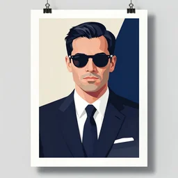 a poster of a mobster in a suit and tie, a character portrait by tom whalen, behance contest winner, bauhaus, poster art, angular