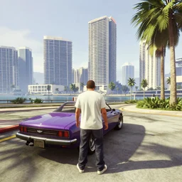 screenshot of gameplay of grand theft auto 6 set in miami, raytracing, beautiful, unreal engine