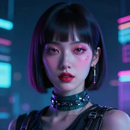 portrait of AI. sci fi. Vaporwave.
