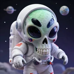 highly detailed alien 👽 shaped space alien sugar skull astronaut digital art