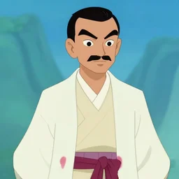 mr. bean in the style of avatar the last airbender
