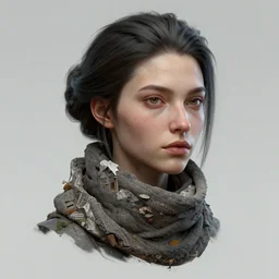 a detailed portrait beauty girl hairstyle mountain wrapping around neck, full head, by greg rutkowski and hr giger, zbrush, trending on artstation : 1 h 1 0 2 4