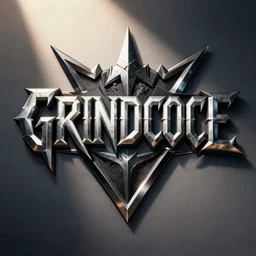 grindcore band logo, metal font, unreadable