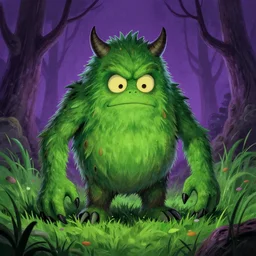 the monster from beneath the grass, and the style of goosebumps book art