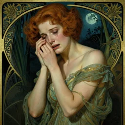 a young, sobbing, and extremely beautiful grace kelly infected by night by tom bagshaw in the style of a modern gaston bussiere, art nouveau, art deco, surrealism. extremely lush detail. melancholic scene infected by night. perfect composition and lighting. sharp focus. profoundly surreal. high - contrast lush surrealistic photorealism. sobbing, anguish.