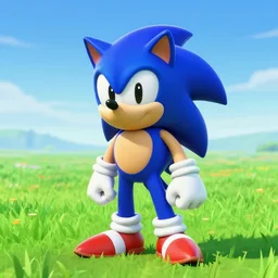 Sonic in an open grass field, never before seen screenshot from Sonic Frontiers