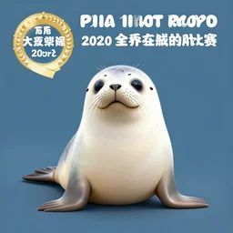 seal platypus chimera, white fur, adorable, award-winning digital art
