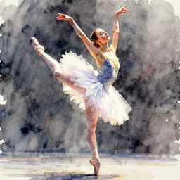 rooney mara ballerina, intricate watercolor portrait by greg rutkowski, trending on pixiv