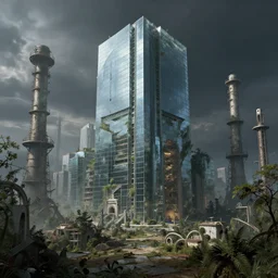 a beautiful photorealistic highly detailed embassy abandoned city nature industrial architecture by canaletto, apocalyptic made of glass otherworldly cgsociety at night atlantis, archdaily, wallpaper, highly detailed, trending on artstation.