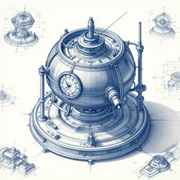 very detailed blueprints of a working time machine