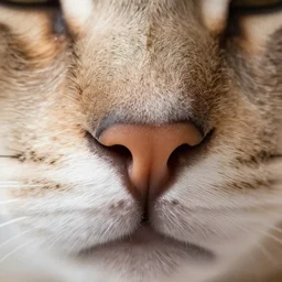 extreme detailed macro shot of a cats nose
