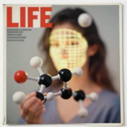 realistic photo of a a blurred molecule emitting aura in a pose of a girl face covered with glowing grid lines 1 9 6 0, life magazine photo, natural colors, metropolitan museum, kodak, 8 k, very detailed, high resolution, product photo,