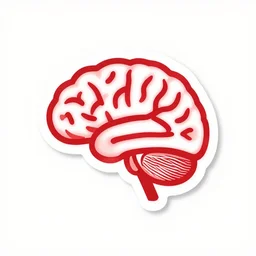 attention, filter, mind wandering, distraction, brain, minimalist logo for a research lab that studies psychology, by [ [ victo ngai ] ] kilian eng and jake parker, 2 colors, limited palette, red, sticker art, vector art, [ [ award winning ] ], minimalism, logopond, sticker art, website banner
