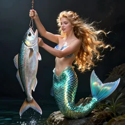 a fisherman catching a real mermaid