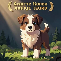 cute collie puppy, pixelart